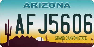 AZ license plate AFJ5606