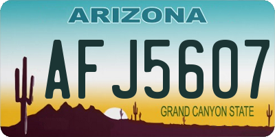 AZ license plate AFJ5607