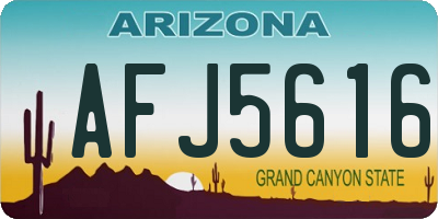 AZ license plate AFJ5616
