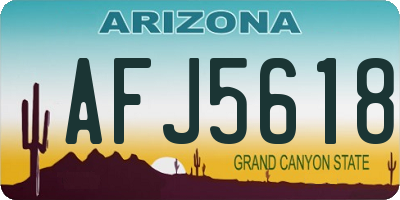 AZ license plate AFJ5618