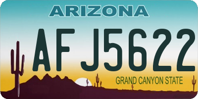 AZ license plate AFJ5622