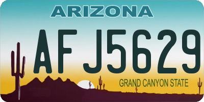 AZ license plate AFJ5629