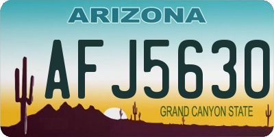 AZ license plate AFJ5630