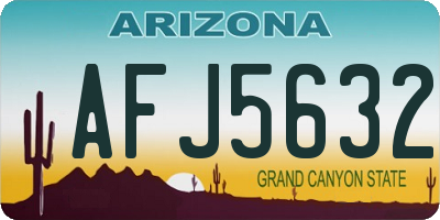 AZ license plate AFJ5632