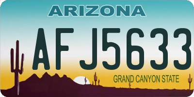 AZ license plate AFJ5633