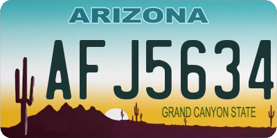 AZ license plate AFJ5634
