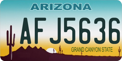 AZ license plate AFJ5636
