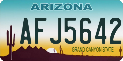 AZ license plate AFJ5642