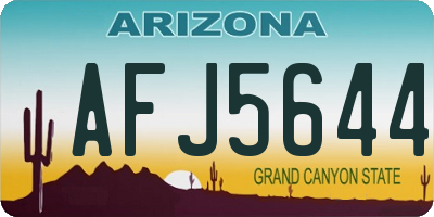 AZ license plate AFJ5644