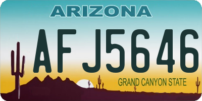 AZ license plate AFJ5646