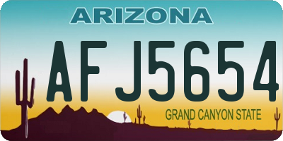 AZ license plate AFJ5654