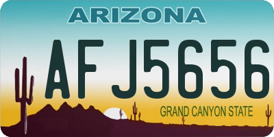 AZ license plate AFJ5656