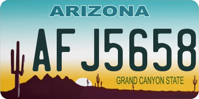 AZ license plate AFJ5658