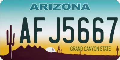 AZ license plate AFJ5667