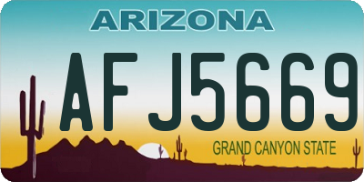 AZ license plate AFJ5669