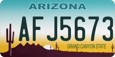 AZ license plate AFJ5673