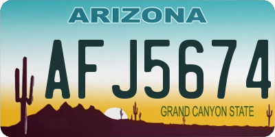 AZ license plate AFJ5674