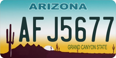 AZ license plate AFJ5677