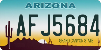 AZ license plate AFJ5684