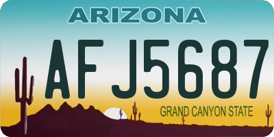 AZ license plate AFJ5687