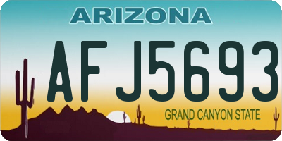 AZ license plate AFJ5693