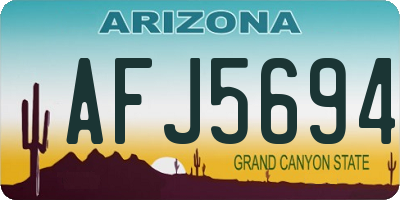AZ license plate AFJ5694