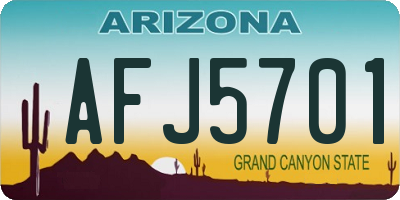 AZ license plate AFJ5701
