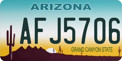 AZ license plate AFJ5706