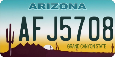 AZ license plate AFJ5708