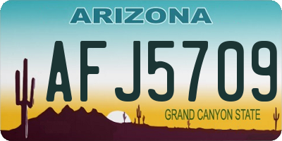 AZ license plate AFJ5709