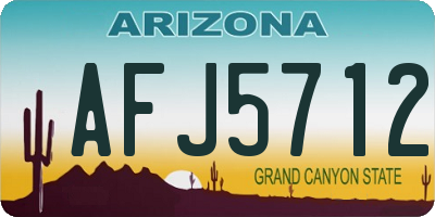 AZ license plate AFJ5712