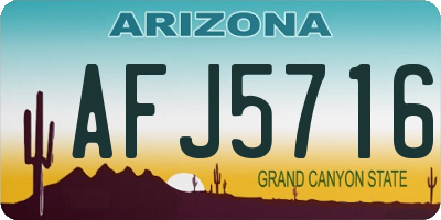 AZ license plate AFJ5716