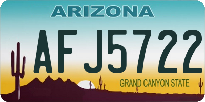 AZ license plate AFJ5722
