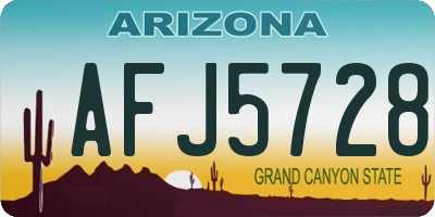 AZ license plate AFJ5728