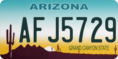 AZ license plate AFJ5729