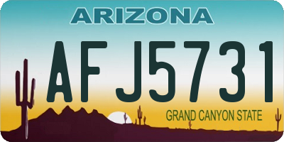 AZ license plate AFJ5731