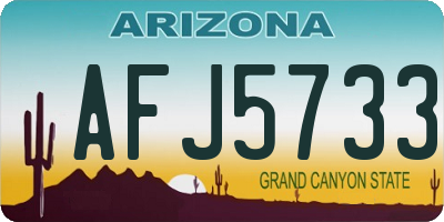AZ license plate AFJ5733