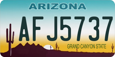 AZ license plate AFJ5737