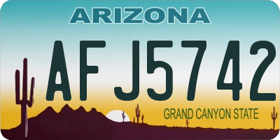 AZ license plate AFJ5742