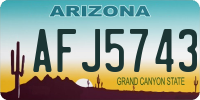 AZ license plate AFJ5743