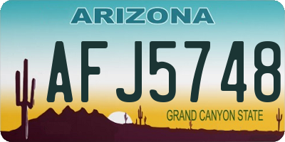 AZ license plate AFJ5748