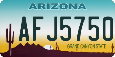 AZ license plate AFJ5750