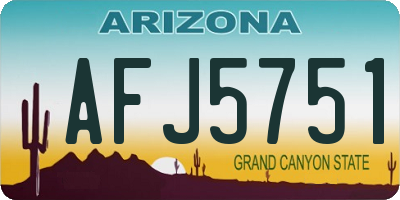 AZ license plate AFJ5751