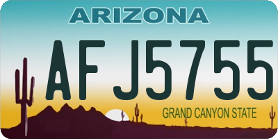 AZ license plate AFJ5755