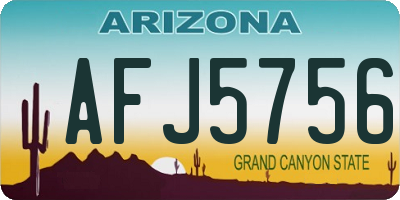 AZ license plate AFJ5756