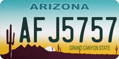 AZ license plate AFJ5757