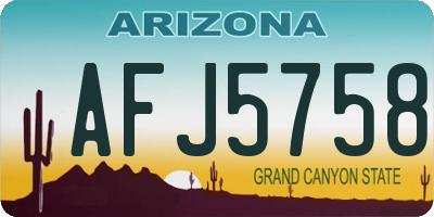 AZ license plate AFJ5758