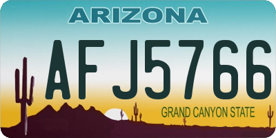 AZ license plate AFJ5766