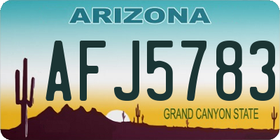 AZ license plate AFJ5783