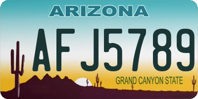 AZ license plate AFJ5789